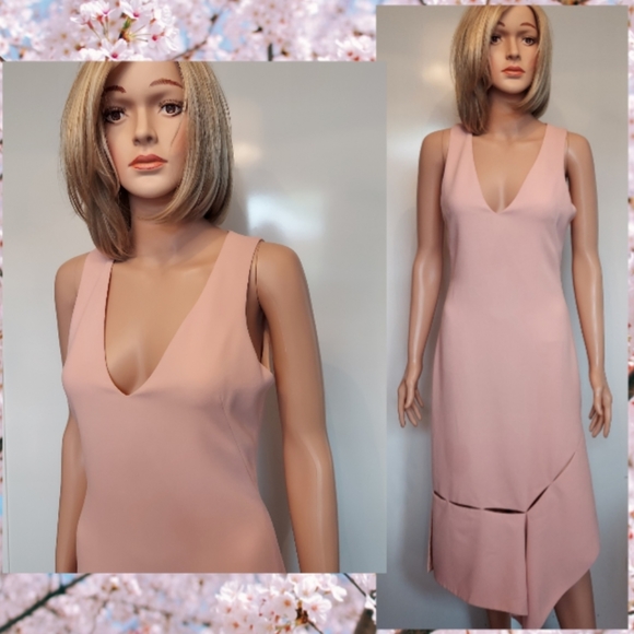 SALE🔖*$2,000 PRABAL GURUNG BLUSH ROSE PINK CREPE SILK LINED RUNWAY DRESS 4 - Picture 7 of 9